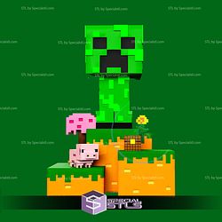 Creeper Minecraft Chibi STL Files