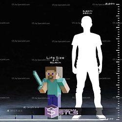 Life Size Steve Minecraft STL Files
