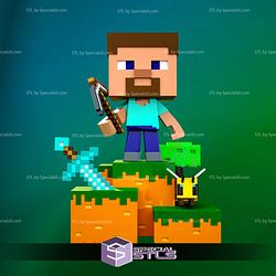 Steve Minecraft Chibi STL Files