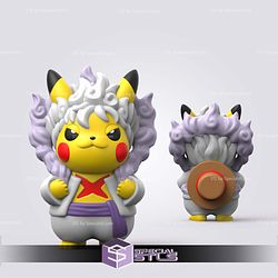 Super Basic Pokemon STL - Luffy Gear 5 Pikachu