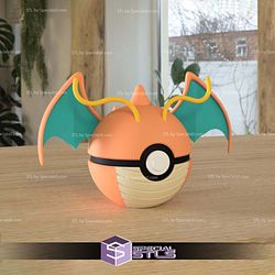 Super Basic STL - Dragonite Pokeball