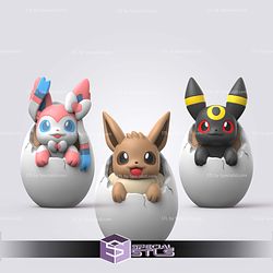 Super Basic Pokemon STL - Easter Eevee Umbreon Sylveon
