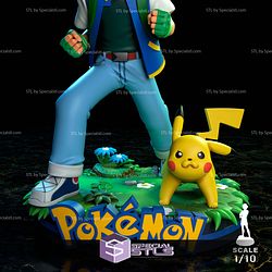 Ash and Pikachu New Diorama STL Files