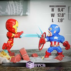 Chibi STL Collection Ironman vs Captain America