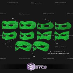 Cosplay STL Files Green Lanter 5 Mask Set