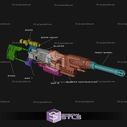 Cosplay STL Files MW20 Blaster Rifle Configuration
