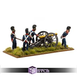Napoleonic Bavarian 6 Pounder Artillery Firing 28mm Miniatures