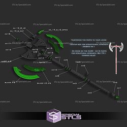 Cosplay STL Files Deadric Glass Axe