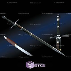 Cosplay STL Files Strider Sword with Knife and Sheath
