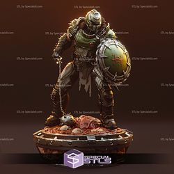 Doom Slayer and Shield Doom Dark Ages STL Files