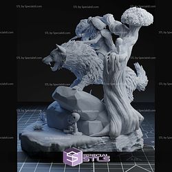 Princess Mononoke on Wolf Forest STL Files