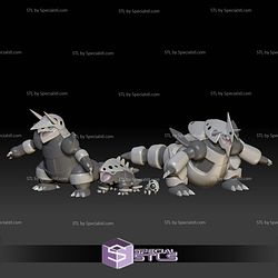 Pokemon STL Collection Aron Lairon Aggron Mega Evolution