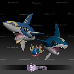Pokemon STL Collection Carvanha Sharpedo mega Evolution