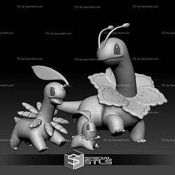 Pokemon STL Collection Chikorita Bayleef Meganium