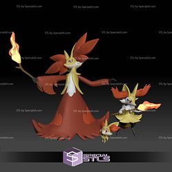 Pokemon STL Collection Fennekin Braixen Delphox