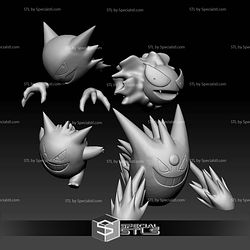 Pokemon STL Collection Gastly Haunter Gengar Mega