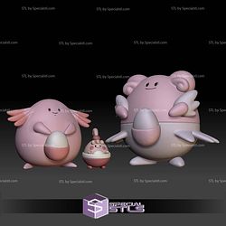 Pokemon STL Collection Happiny Chansey Blissey