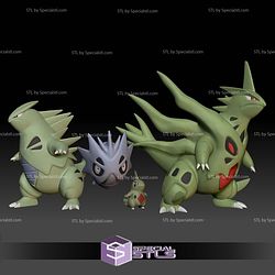 Pokemon STL Collection Larvitar Pupitar Tyranitar Mega Evolution