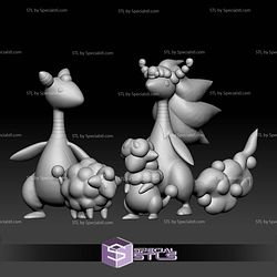 Pokemon STL Collection Mareep Flaaffy Ampharos Mega Evolution