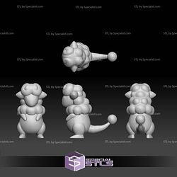 Pokemon STL Collection Mareep Flaaffy Ampharos Mega Evolution