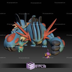 Pokemon STL Collection Mudkip Marshtomp Swampert Mega Evolution