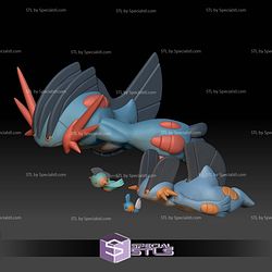 Pokemon STL Collection Mudkip Marshtomp Swampert Mega Evolution V2