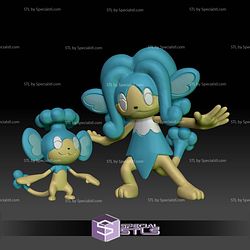 Pokemon STL Collection Panpour Simipour