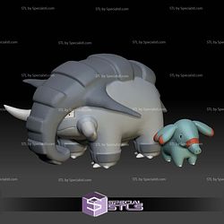Pokemon STL Collection Phanpy Donphan
