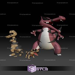 Pokemon STL Collection Sandile Krokorok Krookodile