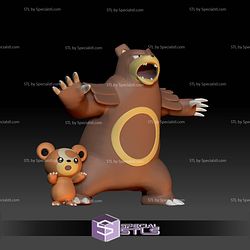 Pokemon STL Collection Teddiursa Ursaring