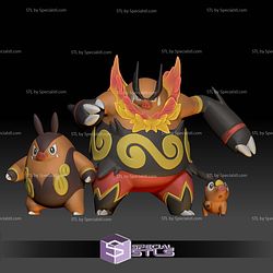 Pokemon STL Collection Tepig Pignite Emboar