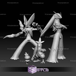 Pokemon STL Collection Torchic Combusken Blaziken Mega Evolution