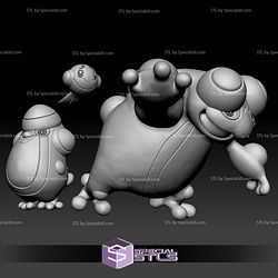 Pokemon STL Collection Tympole Palpitoad Seismitoad