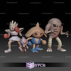 Pokemon STL Collection Tyrogue Hitmonlee Hitmonchan Hitmontop V2