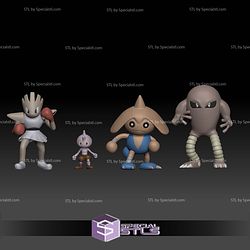 Pokemon STL Collection Tyrogue Hitmonlee Hitmonchan Hitmontop V2