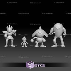 Pokemon STL Collection Tyrogue Hitmonlee Hitmonchan Hitmontop V2