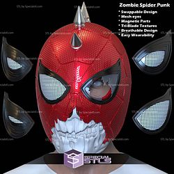 Cosplay STL Files Zombie Spider Punk Helmet