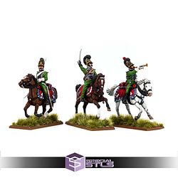 Napoleonic Bavarian Chevaulegers Command 28mm Miniatures