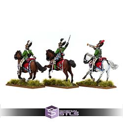 Napoleonic Bavarian Chevaulegers Command 28mm Miniatures