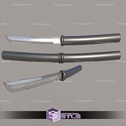 Cosplay STL Files Double Hidden Wakizashi