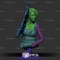 Jill Valentine Bust Sitting with Gun STL Files