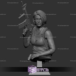 Jill Valentine Bust Sitting with Gun STL Files