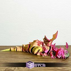 Basic STL Cute Dragon Dreamy Articulated Print in Place