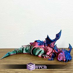 Basic STL Cute Dragon Dreamy Articulated Print in Place