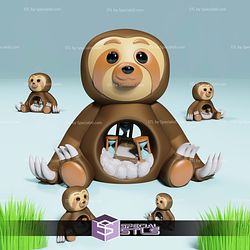 Basic STL Cute Sloth Time Teddy Love Teddy