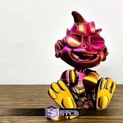 Basic STL Monkey Puckbo Boxer Glass Articulated Print in Place