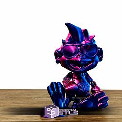 Basic STL Monkey Puckbo Boxer Glass Articulated Print in Place
