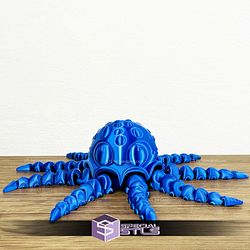 Basic STL Octopus Splash Articulated Print in Place