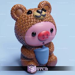 Basic STL Piggy Bear Costume Knitted