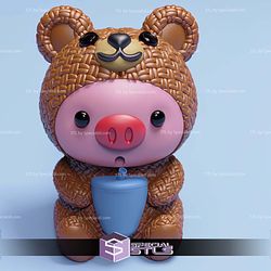 Basic STL Piggy Bear Costume Knitted